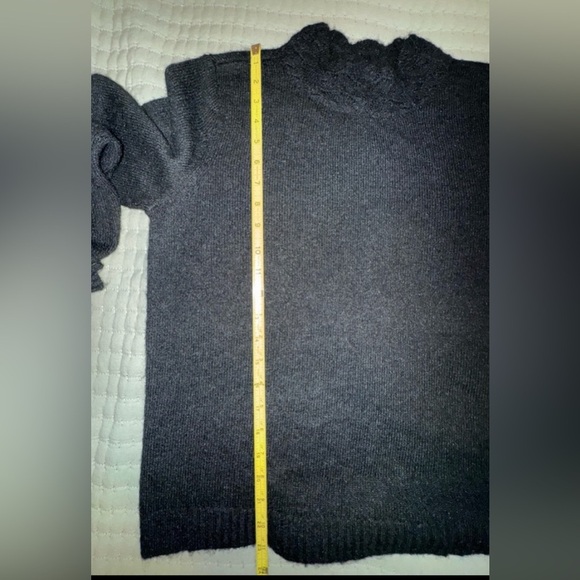 Halogen Pointelle Mock Neck wool Blend Sweater. Rich black. Size Large. NWT - Picture 14 of 14